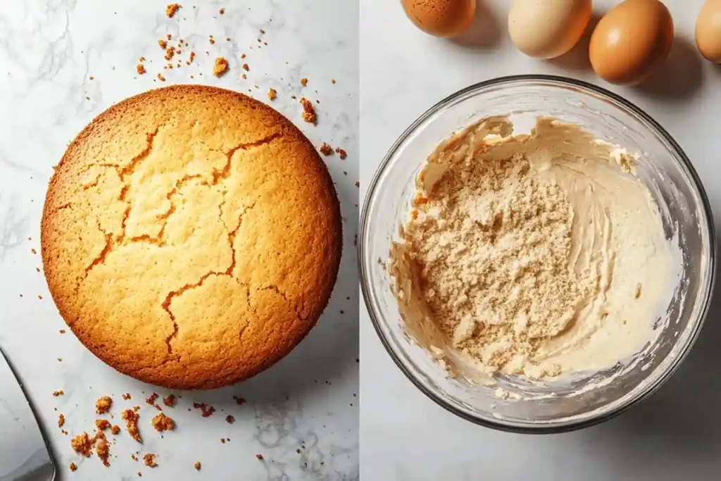 On_one_side_a_perfectly_baked_cake